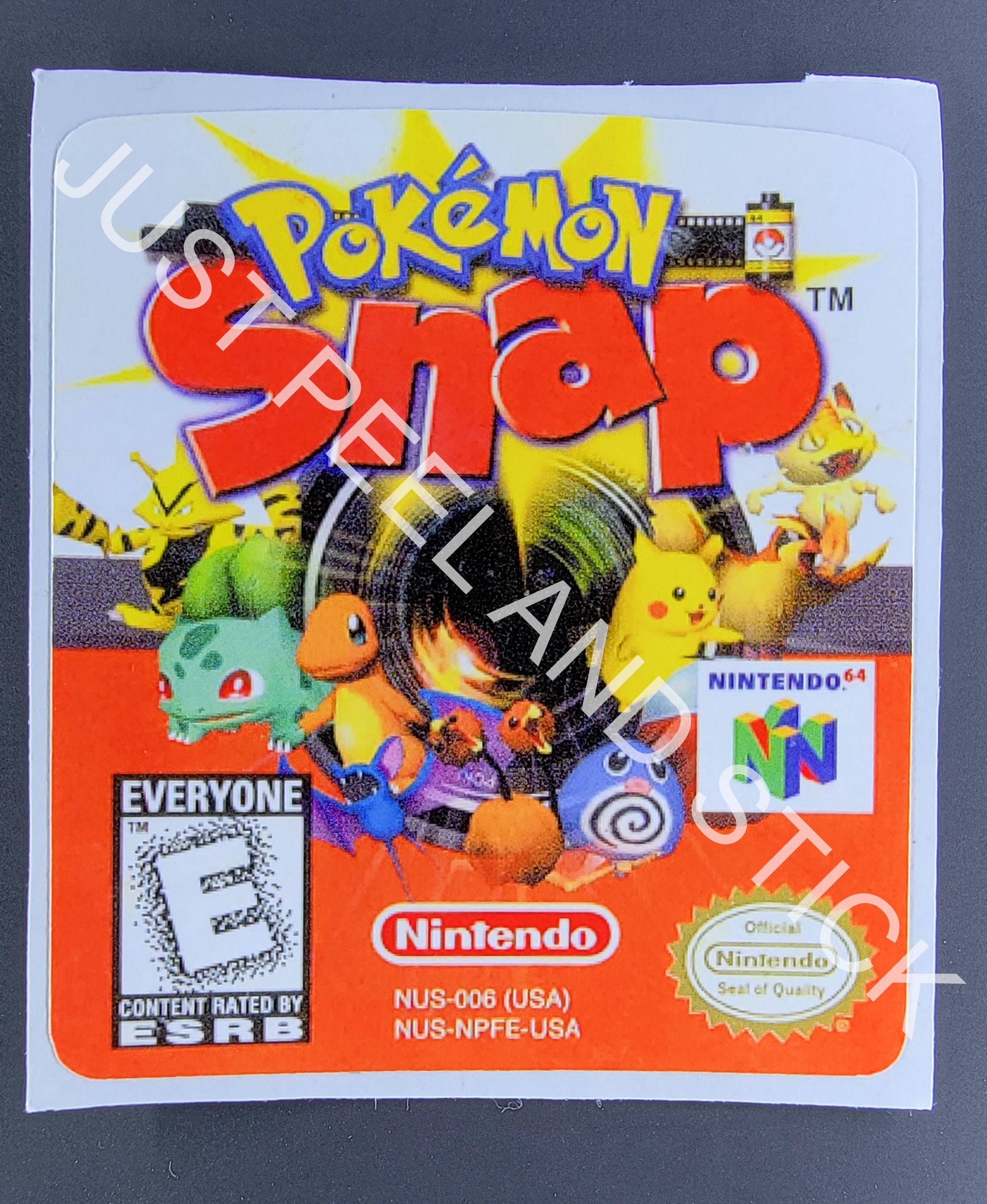 N64 Pokemon Snap Replacement Label Decal Glossy Finish Sticker