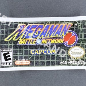 Etiqueta adhesiva de repuesto para GBA MegaMan Battle Network Version, calcomanía brillante