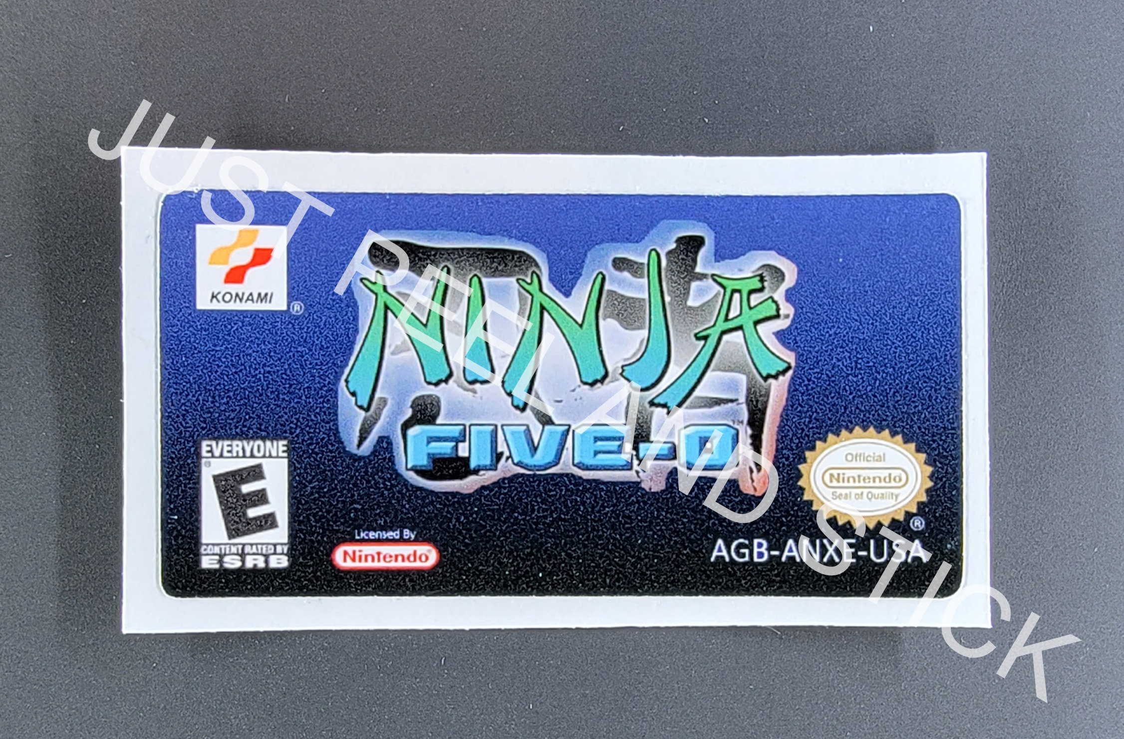 GBA Ninja Five-o Replacement Label Decal Glossy Finish Sticker 5-0