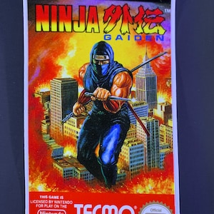 NES 忍者龍剣伝 光沢交換ラベル デカール ステッカー 任天堂