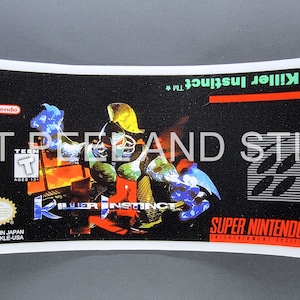 SNES Killer Instinct vervangende gamecartridge label sticker glanzende sticker Nintendo