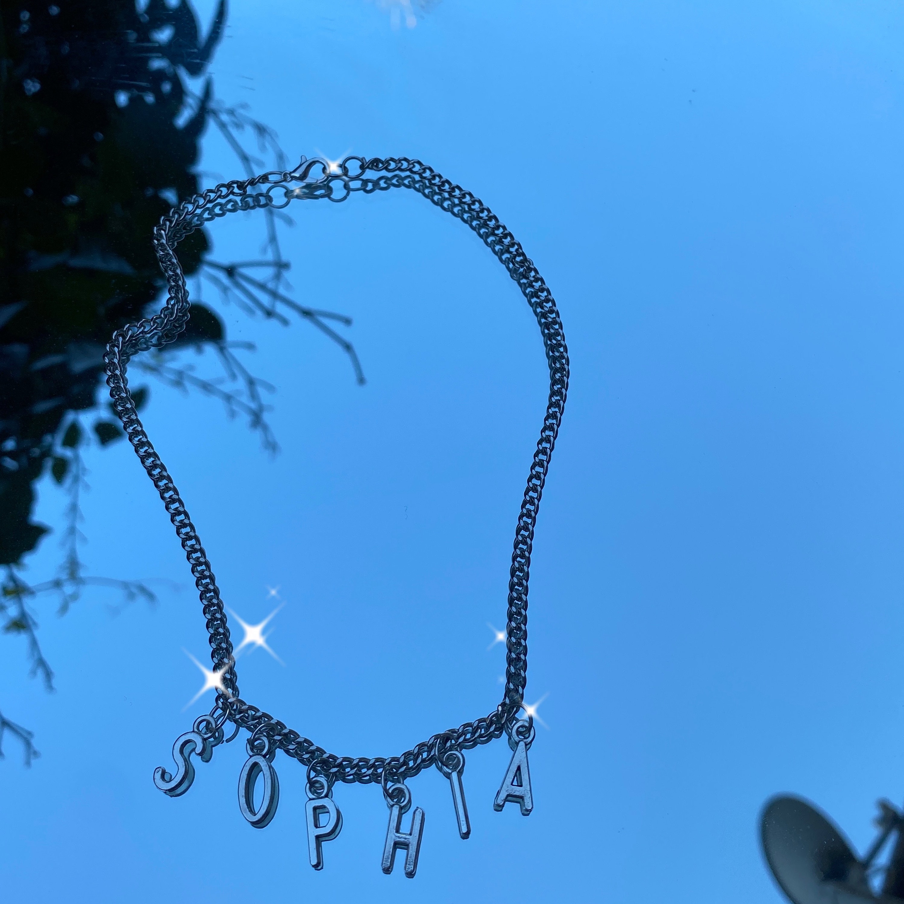 Custom Chain Letter Necklace Etsy