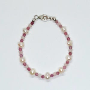 Pink Tourmaline Pearl Bracelet