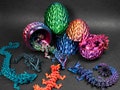 3D Printed Crystal Dragon, Articulated Fidget Toy, Optional Egg product logo