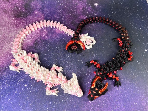 3D Printed Premium Articulated Heart Dragon - Valentines Day
