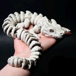 Bone Skeleton Dragon, 3D Printed Articulated Fidget Toy