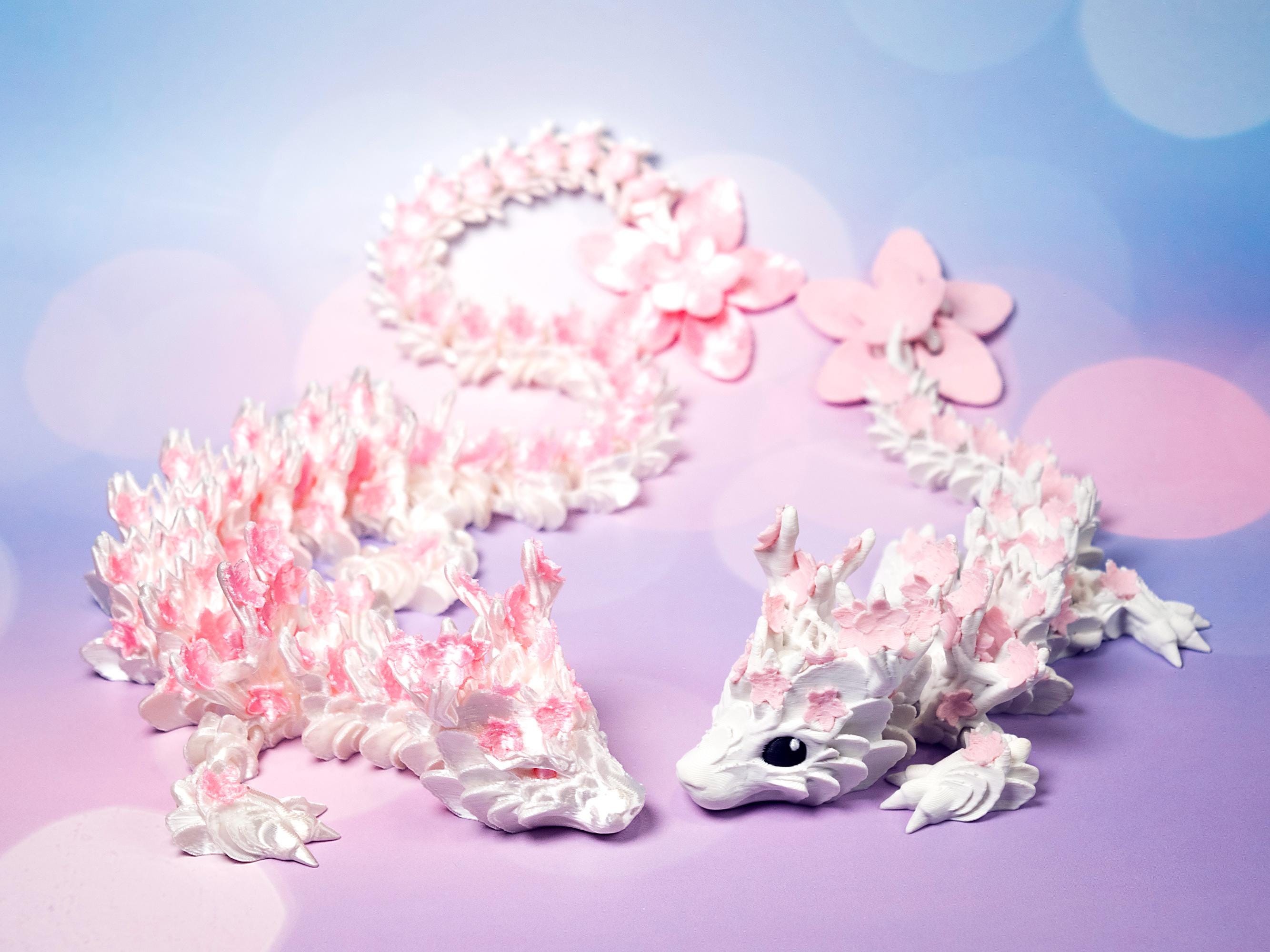 チェリーブロッサムドラゴン、3Dプリントされた関節式フィジェットトイ