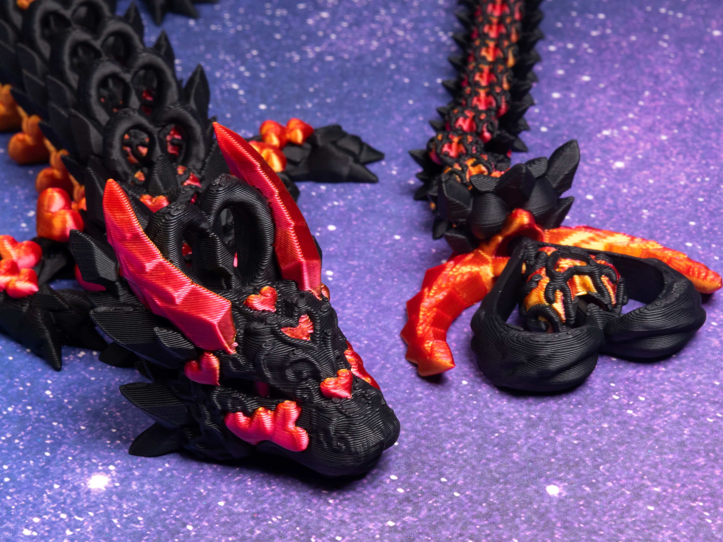 3D Printed Premium Articulated Heart Dragon - Valentines Day