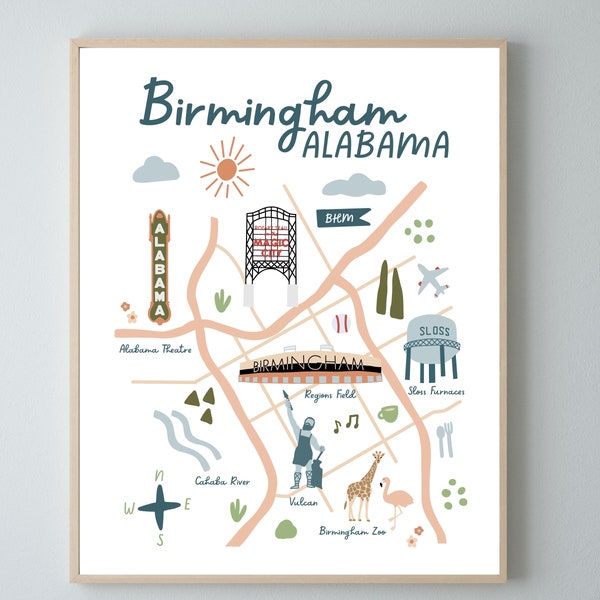 Birmingham Alabama Prints Etsy