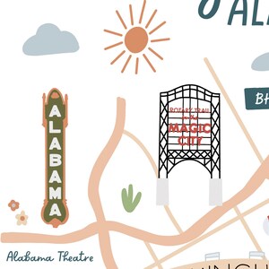 Birmingham Alabama Map Print Illustrated City Map - Etsy