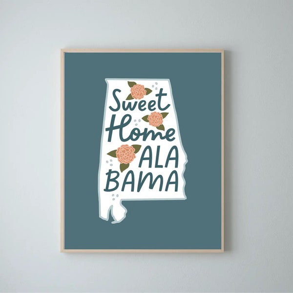 Sweet Home Alabama Illustrated Print