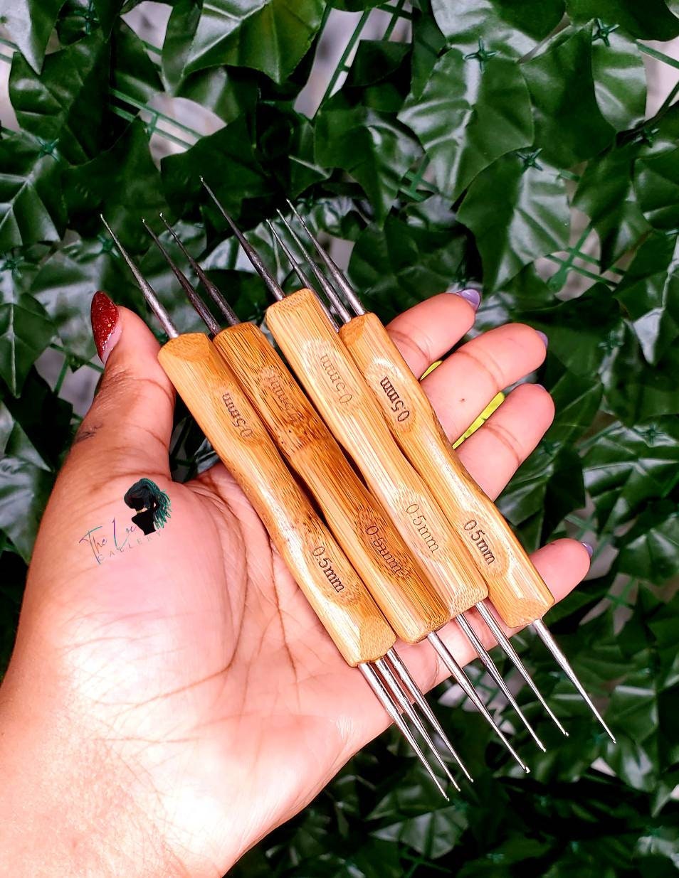 Dreadlock Crochet Tool Set of 3 With Bamboo Handle for Loc Repairs,  Extentions, and Reattachments 
