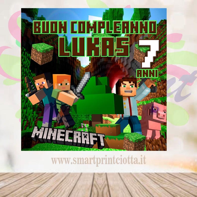 Minecraft Arc Backdrop Cover Popular Kids Girl Birthday Party Decor ...