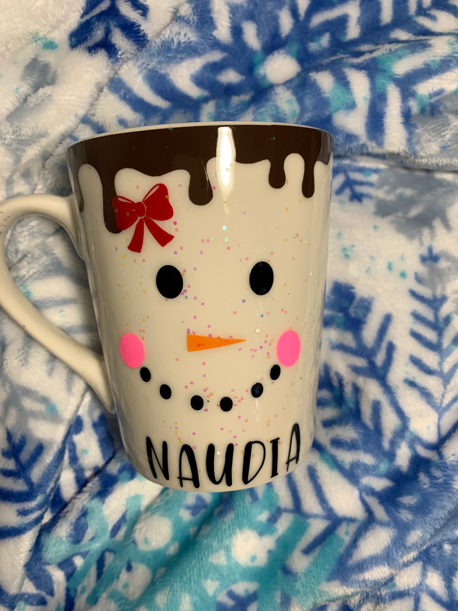 snowman hot chocolate mug