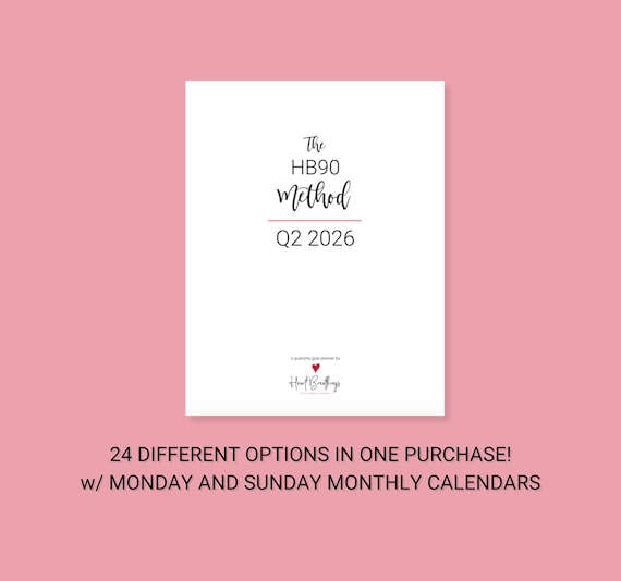HB90 Method Planner {Q2 2026 Printable Goal-Setting Planner For Authors and Entrepreneurs}