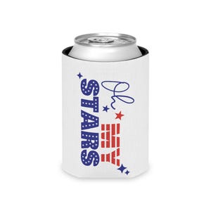 4th of July Slim Can Cooler - Patriotic Stars and Stripes Drink Sleeve for Independence Day BBQs, Memorial Day, Tailgate Party Gift