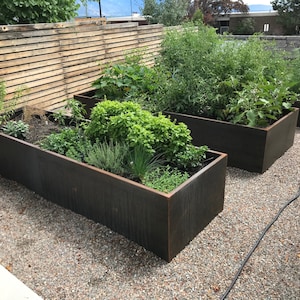 Rectangular Raised Corten Steel DIY Planter Bed