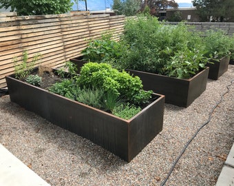 Rectangular Raised Corten Steel DIY Planter Bed