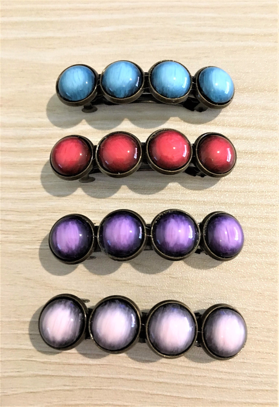 Pretty Stone Style Gem Hair Clips / Hair Barrettes Etsy