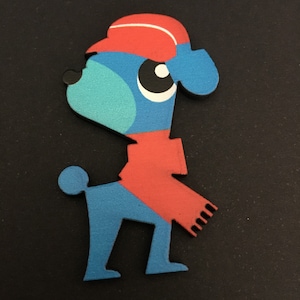Cute Blue with Red Scarf and Cap Cartoon Dog Brooches / Pins / Embellishments