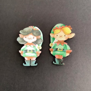 Santa's Elf Brooches - 2 Designs - Black hair or Blonde hair