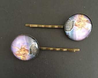 Pretty Mermaid Hairpins / Clips - Bronze (sold in pairs)