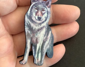 Grey Wolf Brooches / Pins / Embellishments
