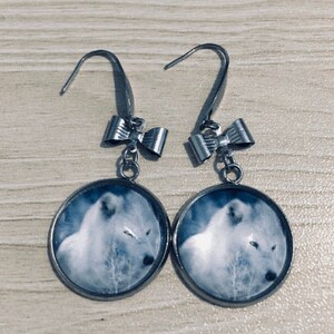 Pretty Wolf Stainless Steel Dangle Earrings 2 Designs Blue