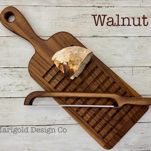 Handcrafted Hardwood Bread Board & Bread Knife Set - Rustic Kitchen Gift