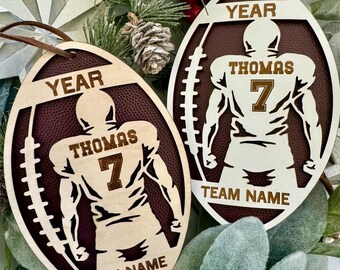 Personalized Football Ornament - Custom Sports Christmas Ornament
