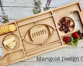 Football Themed Charcuterie Board with Handles – Perfect for Game Day!