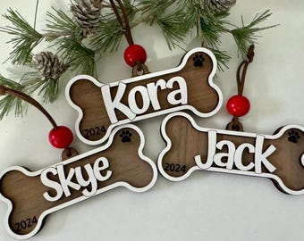 Personalized Dog Ornament – Custom Pet Ornament with Dog’s Name, Perfect for Christmas Tree Decorations or Pet Memorial Gift