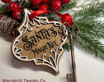 Santa's Magic Key, Christmas Ornament, Gift tags, Christmas decor, Farmhouse Christmas, Vintage