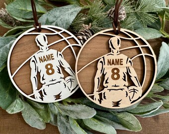 Personalized Basketball Ornament - Custom Sports Christmas Ornament
