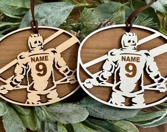 Personalized Hockey Ornament - Custom Sports Christmas Ornament