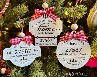 Personalized Laser-Cut Zip Code Home Ornament – Custom Christmas Decor