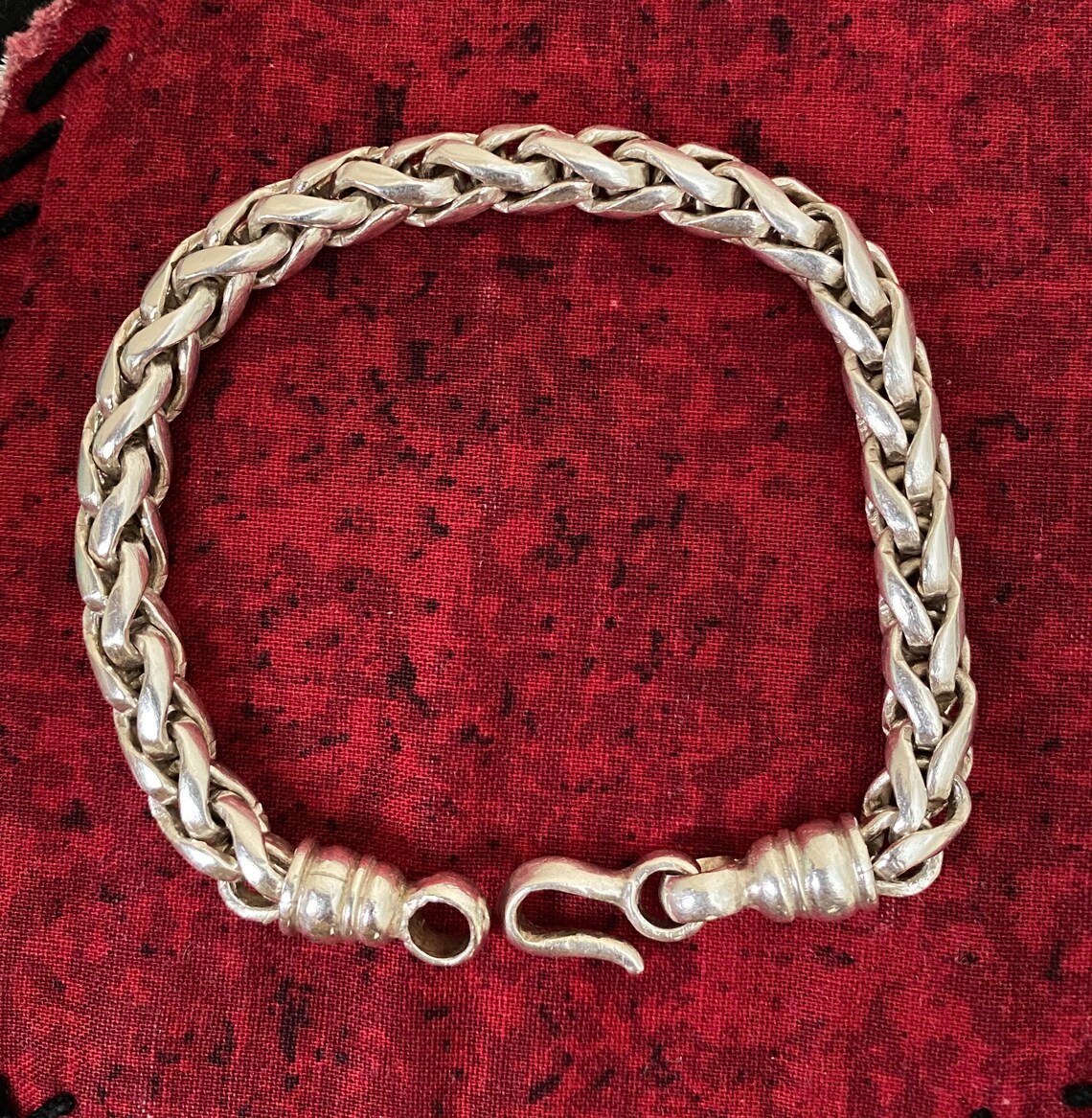 Solid 925 Sterling Silver Wheat Chain Bracelet Handmade Etsy