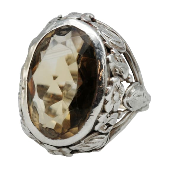 Vintage Silver and Citrine Ring