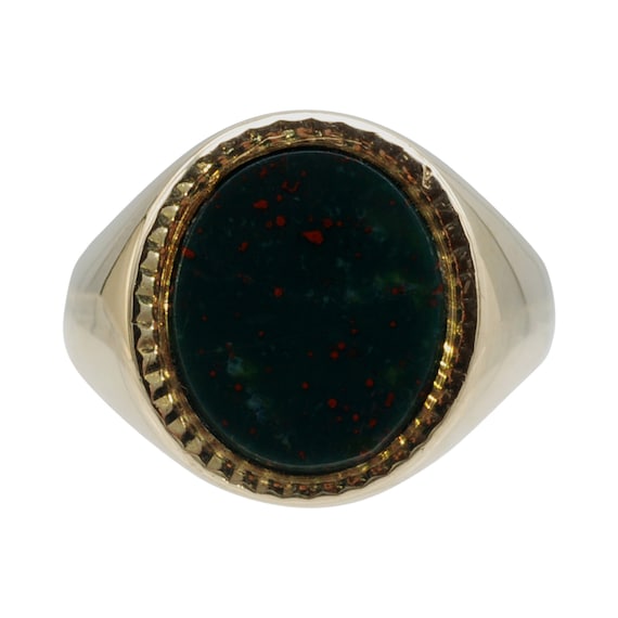 Vintage 9ct Gold Bloodstone Signet Ring