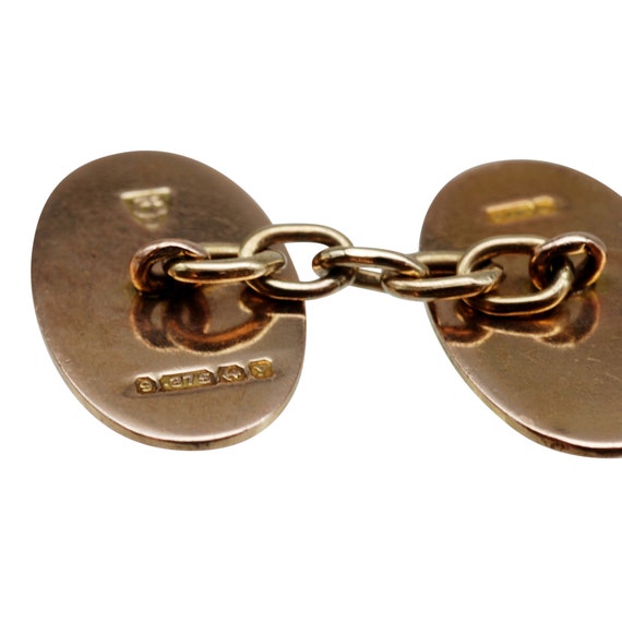 Deco 9ct Rose Gold Cufflinks - image 4