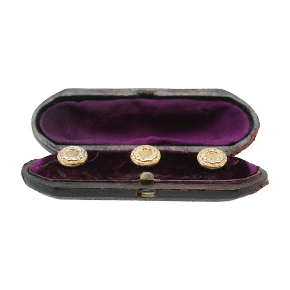 Victorian Antique Gold Shirt studs in original box