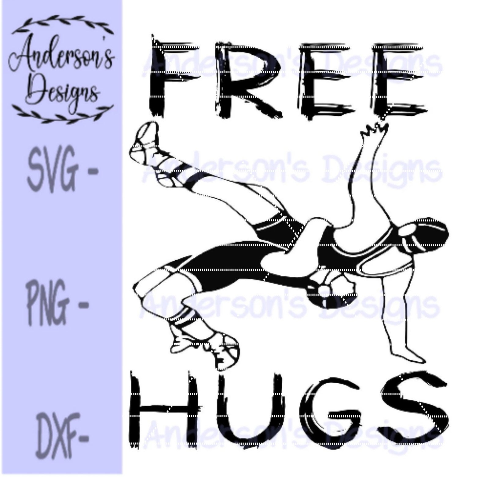 Free Hugs Wrestling SVG File for Shirt 