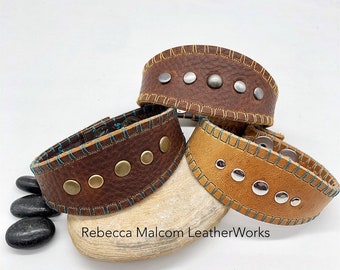 Leather Cuff Bracelet/Wide Leather bracelet/Modern leather cuff/Leather bracelet/Modern cuff/Wide leather cuff/leather cuff/Rosetta cuff