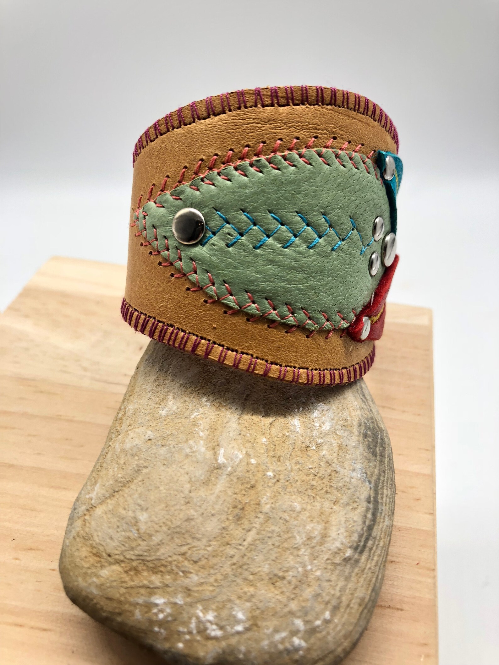 Womens Boho Cuff / Color Leather Cuff / Womens Leather Cuff / Etsy