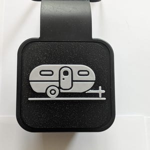 Camping Trailer Hitch Cover: Black & White Truck Accessory, 2&quot; Tow Hitch