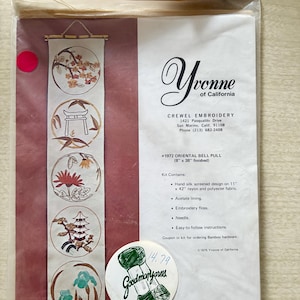 1970s Vintage Beginner&#39;s Crewel Embroidery Needlepoint Bundle - East & Jacobean Inspired Wall Hanging Sets
