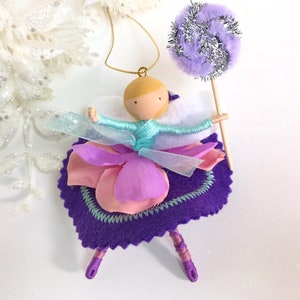 Handmade Felt Flower Fairy Ornament: Personalized Lollipop Dancer