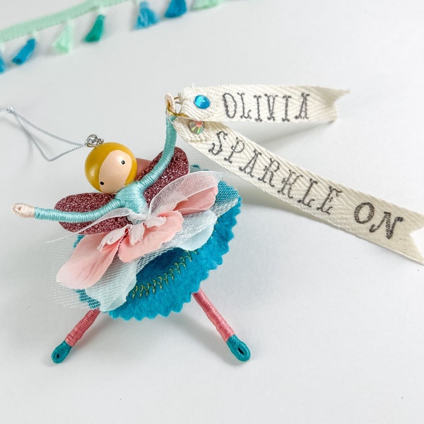 Handmade Flower Fairy Ornament: Personalized Birthday Gift with Quote