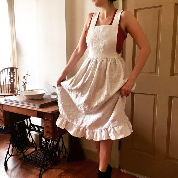 Pink Ruffle Apron - Etsy