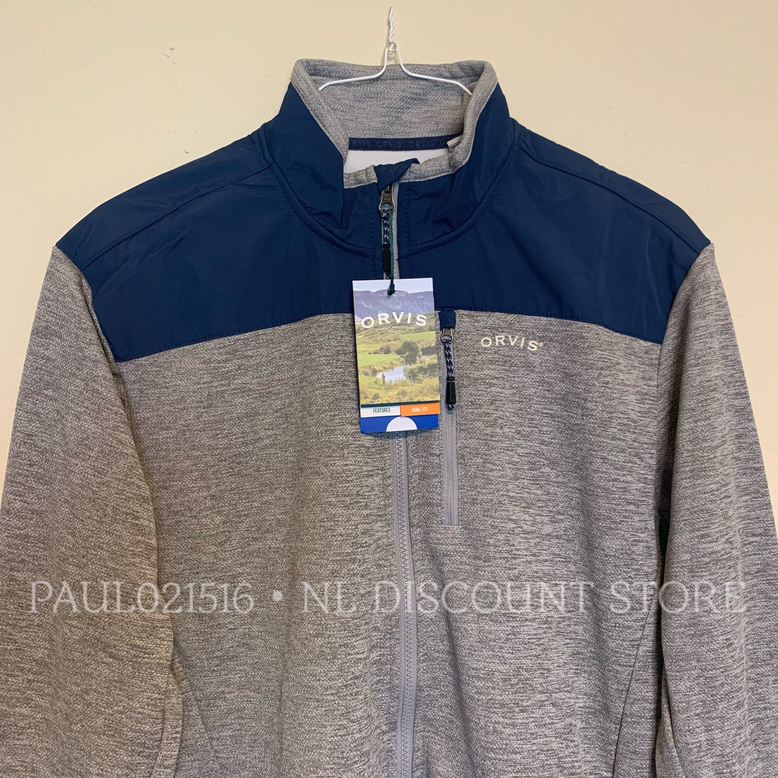 ORVIS Men's Bonded Mesh Fleece Full Zip 